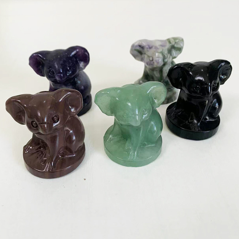 Cute Koala Natural Stone Crystal Ornaments Artificial Decorations display picture 6