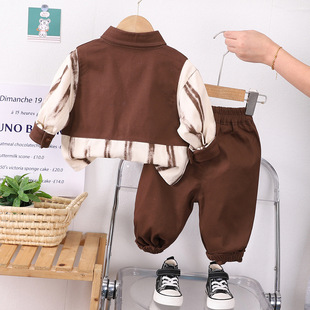[15000 Collection] Boys' Spring and Autumn Shirt suit New Children's Long Sleeve Children's Baby Children's Wear Foreign Style