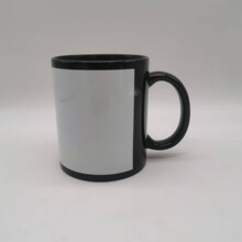 11oz白花纸涂层杯 黑杯白花纸杯 黑色涂层杯 影像杯