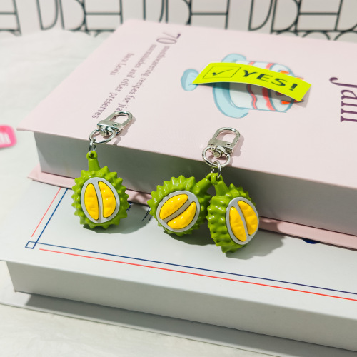 K53 Simulation Durian Door Lock Keychain Pendant Creative Fruit Food Series Bag Pendant Small Gift Couple
