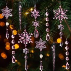 18 クロスボーダークリスマスペンダントアクリルスノーフレークつららウォータードロップペンダント新年クリスマスクリスマスツリー装飾