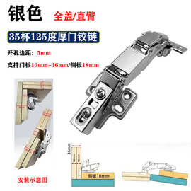 特厚门36mm专用125度骨骼线门阻尼铰链格栅造型门3厘米板液压合页