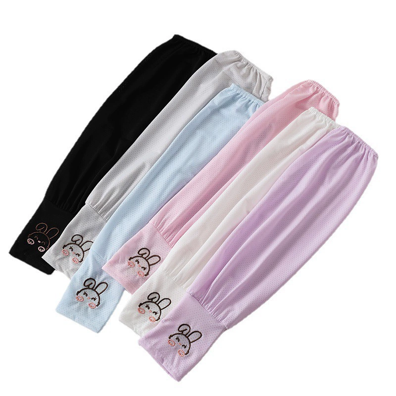 Summer silk breathable travel cartoon sleeves, rabbit, protection sleeve, loose fit, sun protection, wholesale