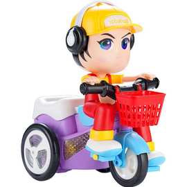 电动玩具车会说话的特技三轮车小汽车儿童网玩具灯光音乐男孩女孩