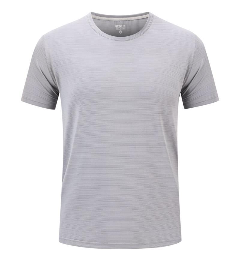 Poliamonio elástico absorción de sudor ligero cuello redondo ropa de trabajo de manga corta camiseta de publicidad cultural de construcción rápida camiseta de secado personalizada