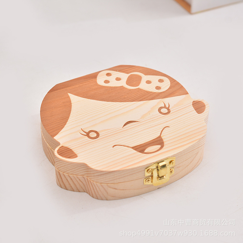 Caja de pezón de bebé macho y hembra de madera dientes cabello fetal caja de colección de cordón umbilical caja de almacenamiento de pezón infantil caja conmemorativa