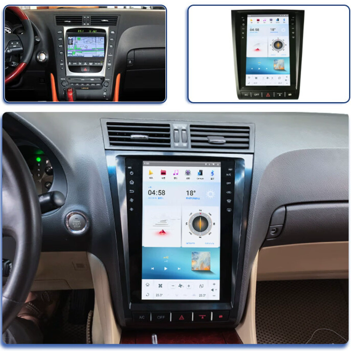 Подходящий для Lexus IS250 вертикальный экран навигации Android Lexus CARPLAY автомобильный радиоплеер с большим экраном