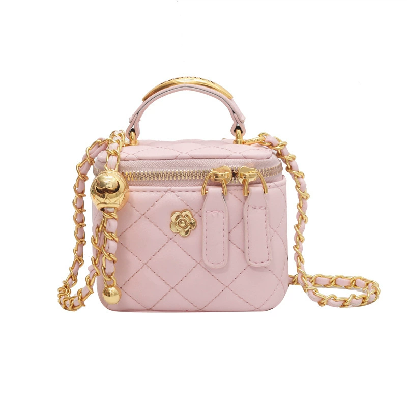 Square box, trend fashionable small bag, universal shoulder bag with diamond pattern