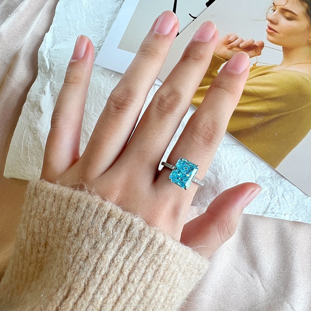 10g Weight Zircon Inlay Material Rings Classification 6, 8, 9 Ring Size 1 Piece Quantity Holiday, Daily Occasion 925 Sterling Silver Material Geometric Pattern Women's Gender Plating, Inlay Design Casual, Shiny Style 925 Sterling Silver Zircon Geometric Rings 10