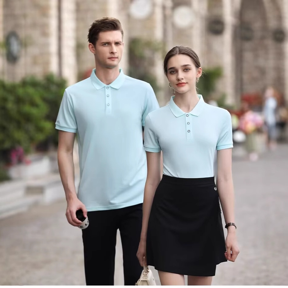 POLO camiseta de hombre de manga corta casual lujo ligero de negocios verano nuevo collar blusa de color sólido media manga pedidos de comercio exterior