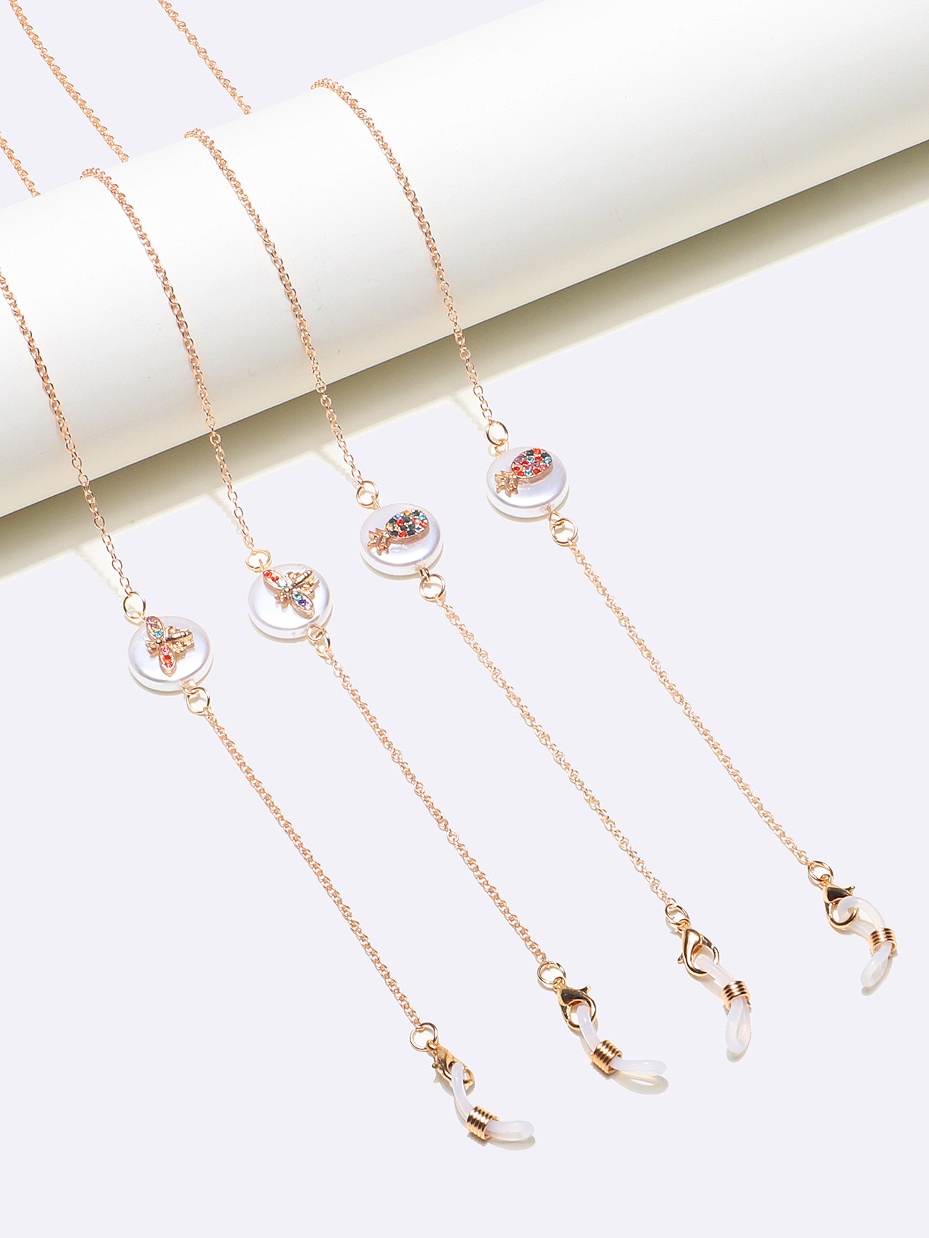 Simple Two-piece Pearl Pineapple Copper Glasses Chain Wholesale Nihaojewelry display picture 1