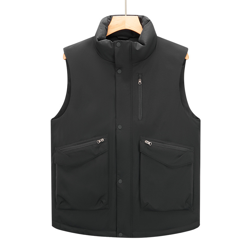Montaña multi-bolsillo sin mangas hombro cross-border chaleco de arroz blanco herramientas al aire libre chaleco de plumón hombre de alta gama personalizado