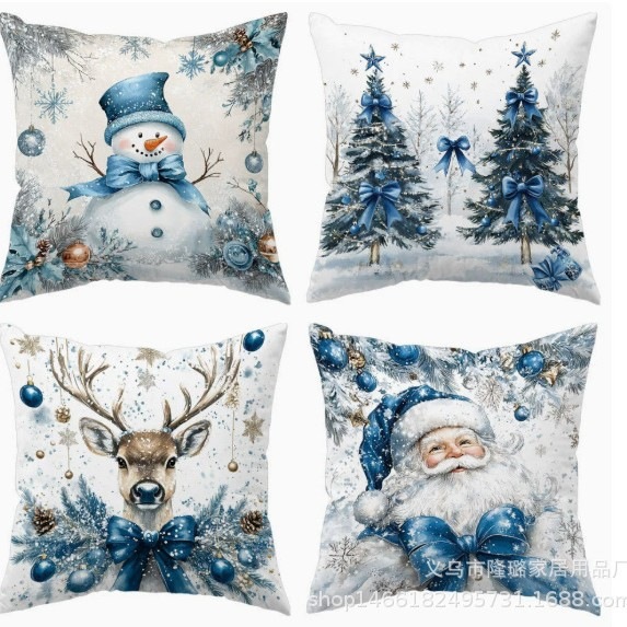 Navidad almohada cubierta de decoración para el hogar almohada de la sala de estar sofá cojín cubierta de dormitorio almohada de cabeza fábrica al por mayor