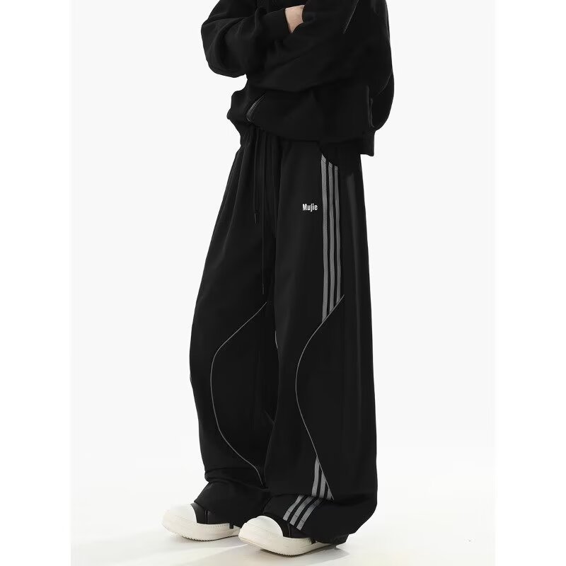 American Functional Striped Paratrooper Cargo Pants Men's Spring and Autumn Trendy Brand Design High Street Vibe Outdoor Quick-Dry Softshell Pants