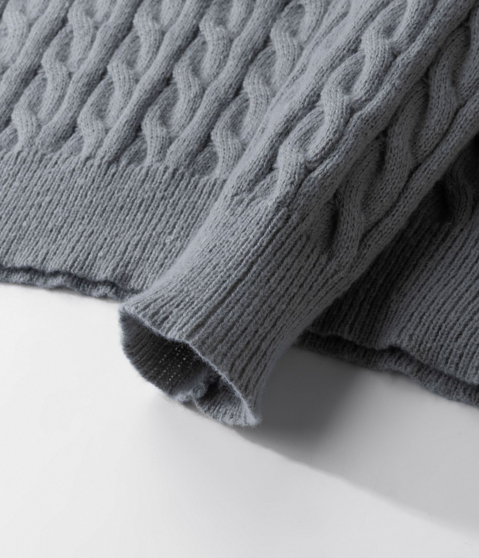 Pull en maille à col V oversize - Pull en grosse maille torsadée pour hommes et femmes - Haut décontracté automne-hiver (Noir/Gris)_voghion.com