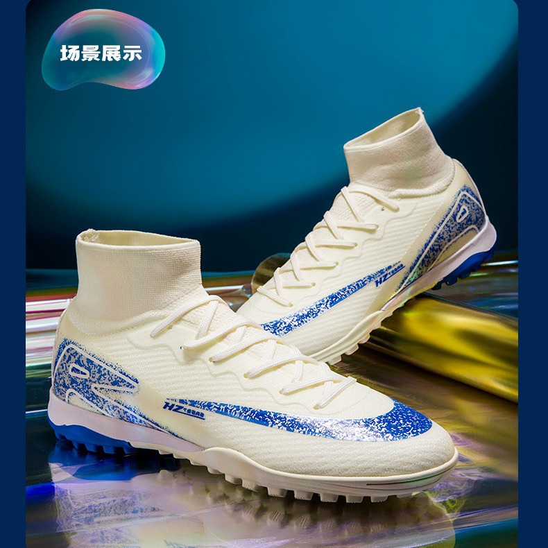 Al por mayor transfronterizo nuevos zapatos de fútbol de alto nivel para estudiantes de la Copa del Mundo de entrenamiento de césped con clavos rotos tecnología de ventilación