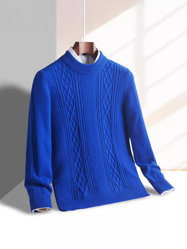 Autumn New high quality Alpaca Men's Korean Style Thickened Wool Jacket Men's Winter Fashionable Warm Top Sweater