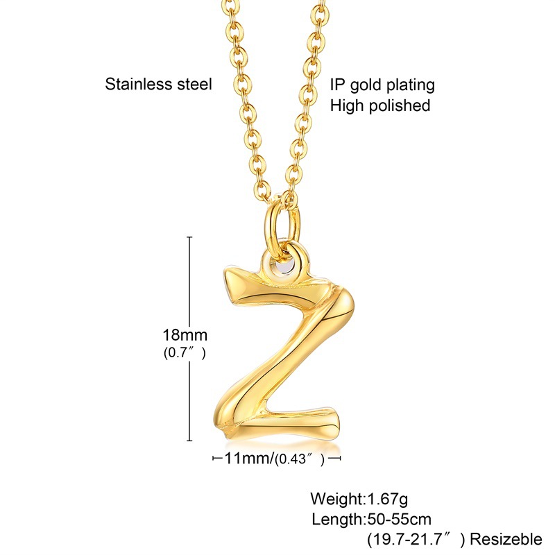 Fashion Letter Titanium Steel Polishing Plating Gold Plated Pendant Necklace display picture 25