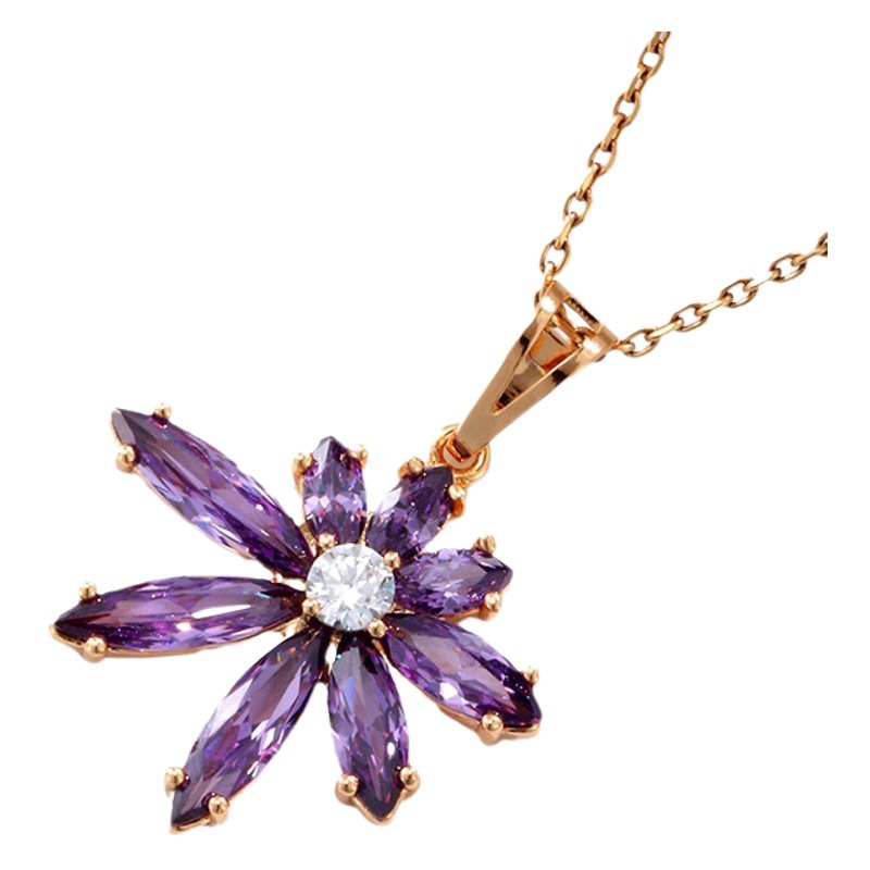 Xuking joyería color artificial joya vintage flor colgante hembra europea y americana de la moda transfronteriza imitación color tesoro joyería al por mayor