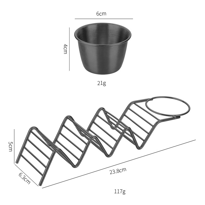 Transfronterizo 201 acero inoxidable mexicanos panquequequeca de taco único soporte de taco soporte de taco soporte de taco