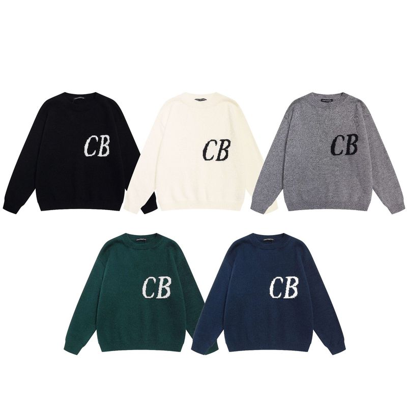 Cross-Border Trendy Brand Jacquard Cb Letter Round Neck Loose Knitwear High Street Men's and Women's Casual Knitwear Woolen Pants