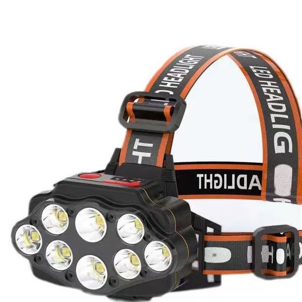 Ocho-Core Super brillante luz de la bicicleta Faro de carga fuerte luz de conducción nocturna Super brillante faro impermeable bicicleta de montaña equipo de equitación