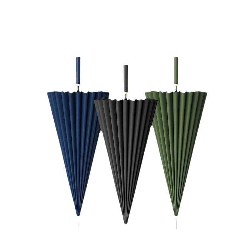 24骨の長い柄の傘は暴風に抵抗します。