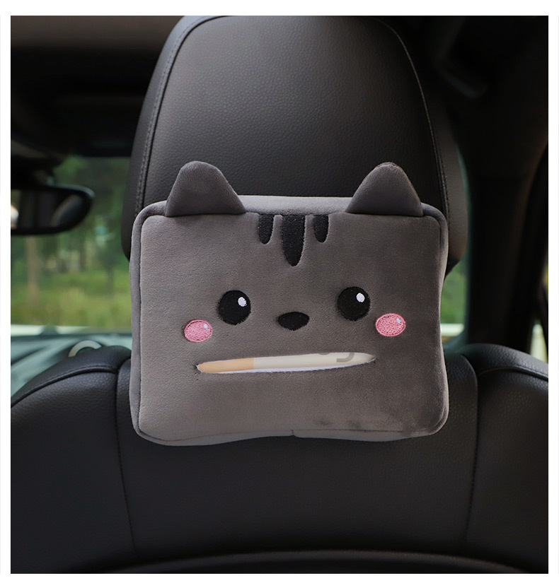 Cartoon Car Tissue Box Multifunctional Car Tissue Box Car Seat Back Sun Visor Armrest Box Tissue Box Cover