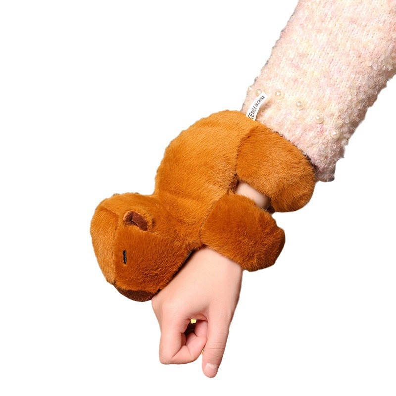 Lindo mascota capabala capybara Snap anillo pulsera de peluche juguete muñeca regalo grab máquina bebé