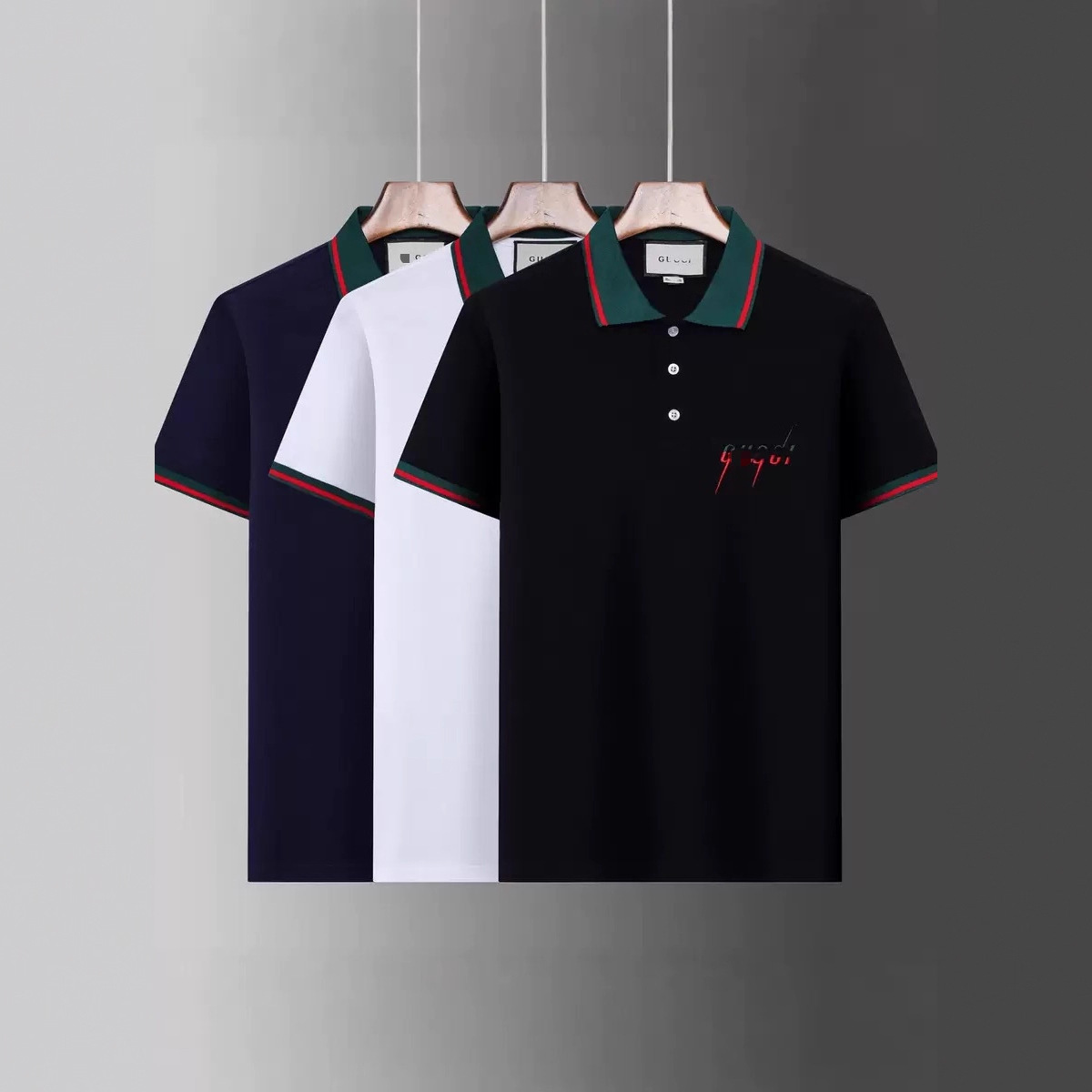 Edición correcta G2025 nueva estación europea de verano hombre con solapa algodón perla moda bordada camisa polo de manga corta