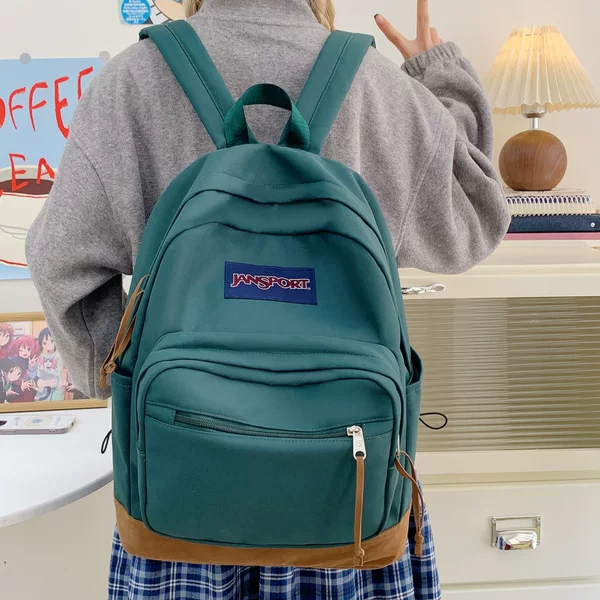 Trendy Casual Backpacks for Men and Women, Fashionable and Simple, Large Capacity, Solid Color Travel Backpacks, School Bags for High School and College Students