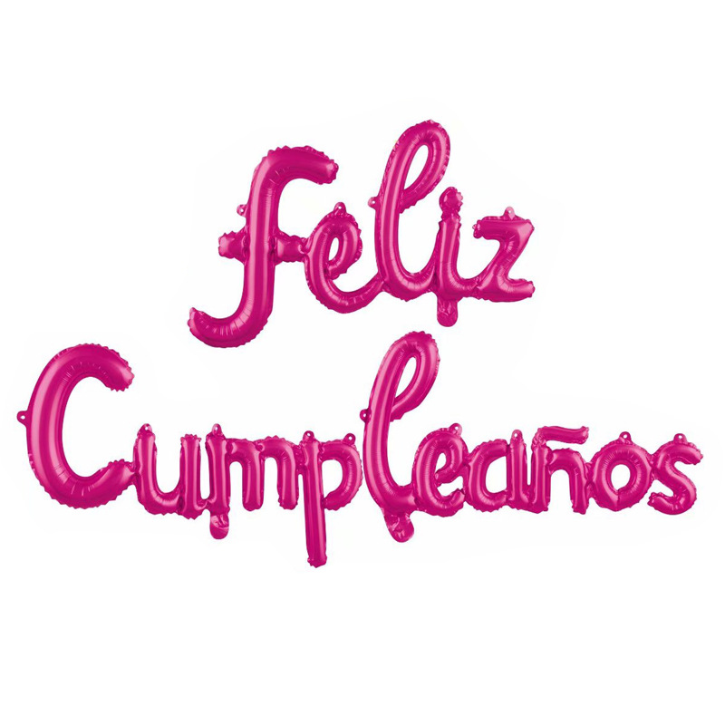 Set de globos con letras “FELIZ CUMPLEAÑOS” – 16 pulgadas, color dorado o rosa
