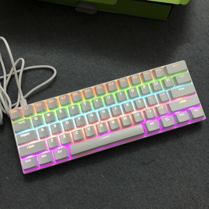 Special Offer Wholesale H61 Key Real Mechanical Keyboard Mixed Light Wired Green and Black Tea Axis