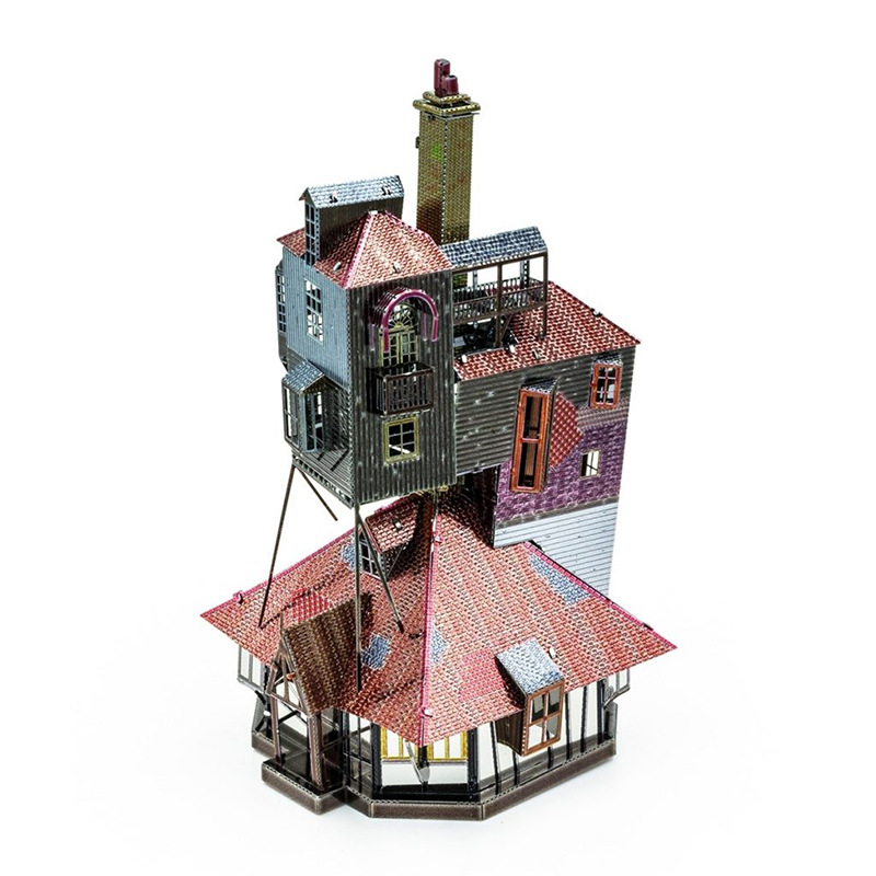 Estatua mágica de acero 3D sin pegamento tridimensional de metal ensamblado modelo de rompecabezas de acero inoxidable Harry Potter Wesley House