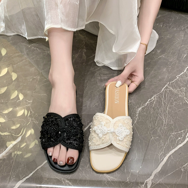 Модные небольшие дизайнерские тапочки, стиль Chanel, городской стиль, тренд сезона