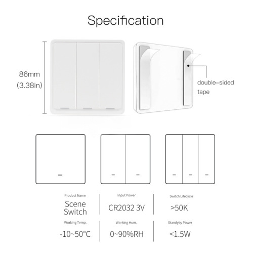 Tuya smart zigbee switch one four-key zigbee scene random sticker switch wireless scene switch panel