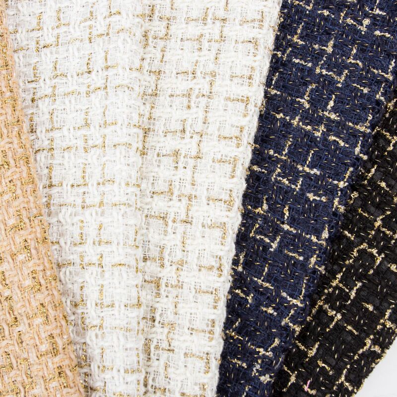 Yuezhang small fragrant wind fabric gold and silver silk coarse woven fabric tweed women's shoes and hats box packaging wholesale