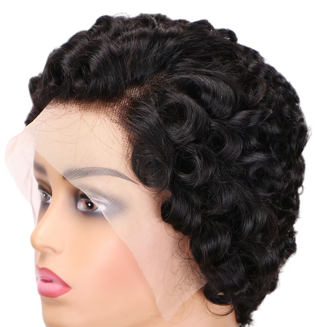 13x4 pixie curly wig para mujer cabeza completa cabello de encaje