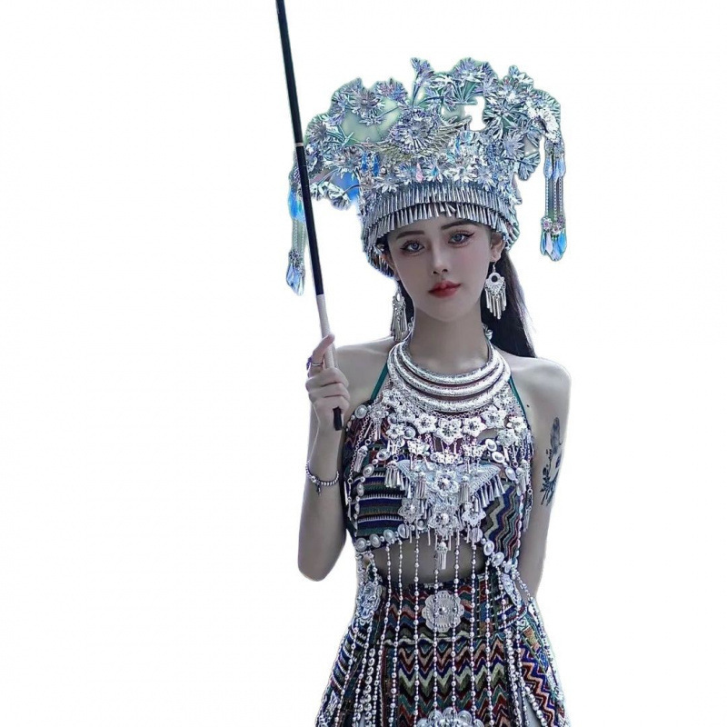 苗族服装女超仙小个子爆款民族风写真拍照旅游跳舞民族服饰女孩|undefined