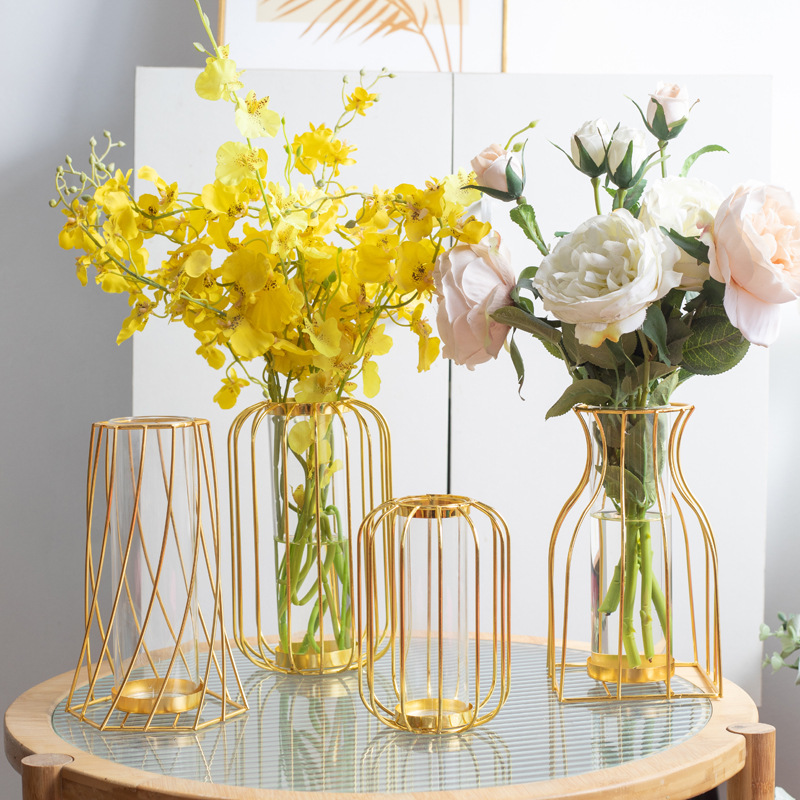 vasijas de vidrio contenedor hidropónico para el hogar de paquete suave decoración de mesa de comedor vasijas de vidrio hidropónicas flores secas vasijas