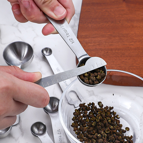 430 stainless steel measuring cup measuring spoon set measuring spoon milk powder measuring spoon baking measuring tool 4-piece set