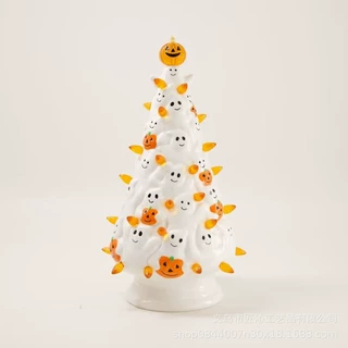 跨境新品Spooky pumpkin lanterns怖南瓜灯搭配蜡烛式万圣节装饰