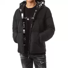 Meng Family Winter White Duck Down Jacket with Embroidery Black Label – Cold-Weather Warmth (Correct Cross-Border Edition)