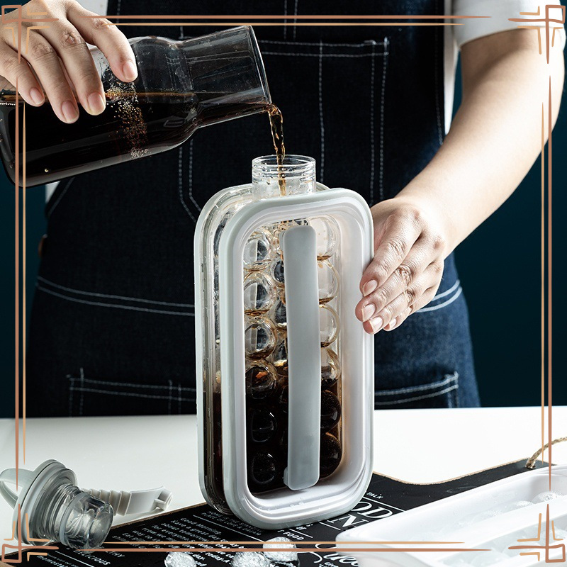 Hockey sobre hielo Molde de cubitos de hielo Botella de hielo Taza de rejilla de hielo Caja de almacenamiento de hielo de silicona esférica para el hogar Refrigerador Bolsa de hielo congelada Olla para hacer hielo