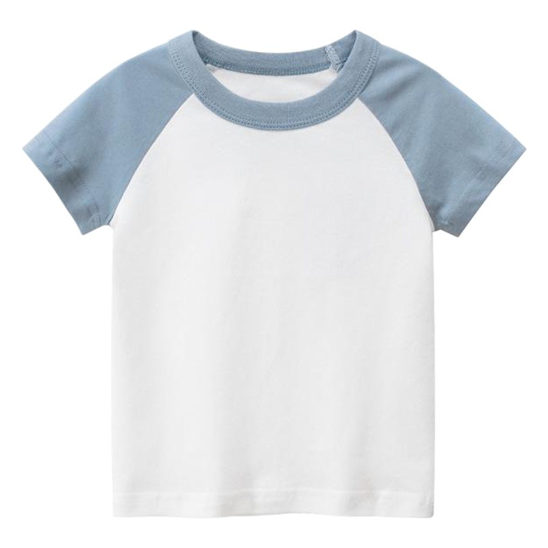 Ropa para niños 2024 verano nuevo estilo para niños camiseta de manga corta camisa publicitaria de color sólido mangas sin patrón ropa para niños al por mayor