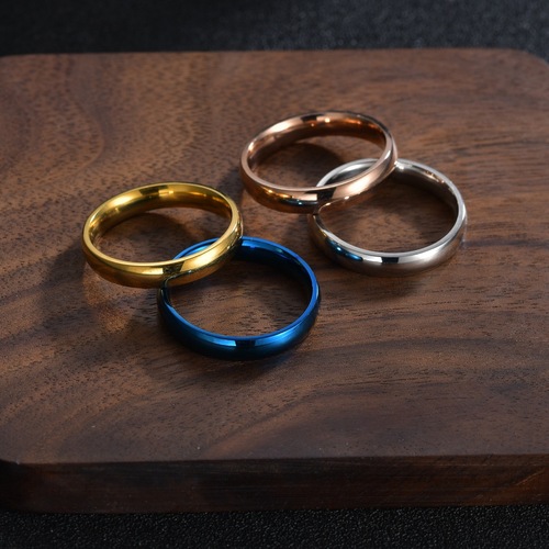 Five-color glossy 4MM inner and outer ball ring, cross-border Japanese and Korean popular jewelry, Valentine's Day gift, couple finger matching