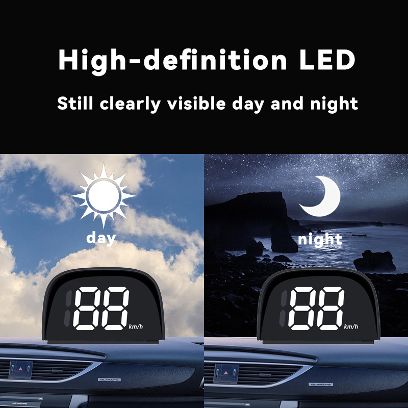 Cross-Border Universal Car Hud Head-Up Display Beidou Satellite Speedometer Kmh/Mph Speed Display Speed Measuring Device