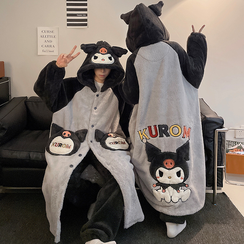 2024 pareja pijama mujer otoño invierno coral lana larga bata de baño de tamaño grande para hombres y mujeres abrigo abrigo conjunto de ropa para el hogar