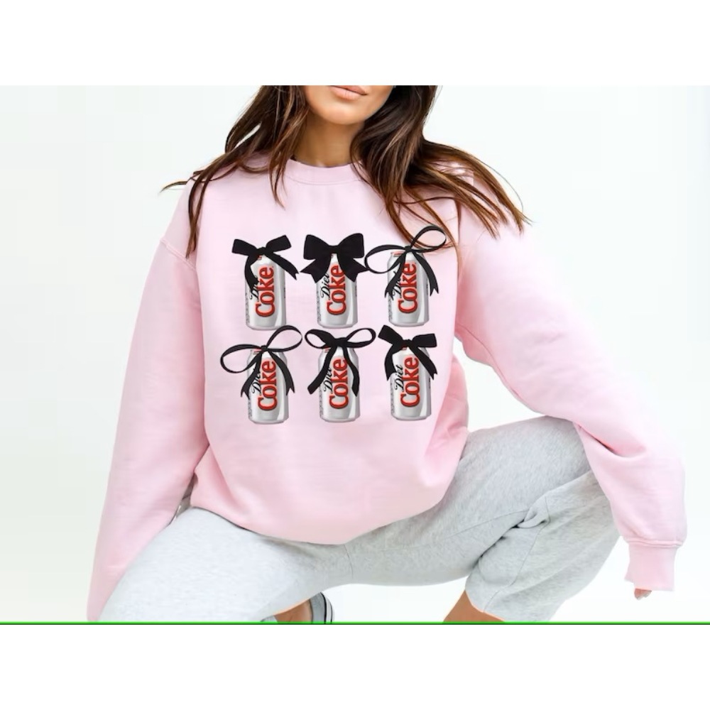 Kawaii Clothes Diet Coke Sweatshirt Coquette Ribbon Bow Shir