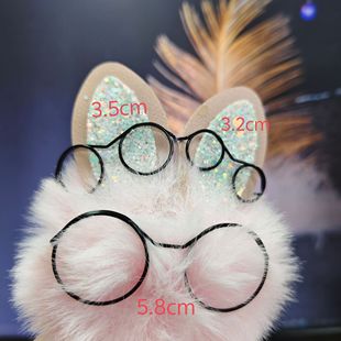 Factory spot Barpene confused doll universal small glasses toy electrophoresis black wire toy accessories glasses frame